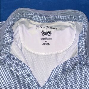 Hickey Freeman Men’s Light Blue Geometric Print Polo
